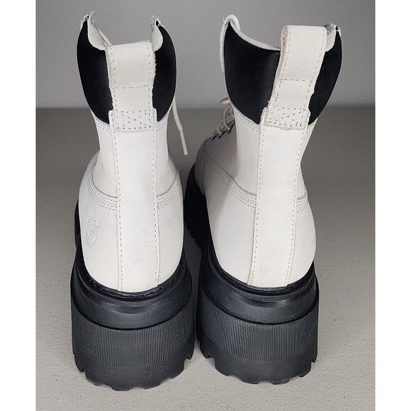 Timberland SKY 6 Inch Lace Up Platform Boots White Nubuck Size 9.5 Leather - Picture 4 of 11
